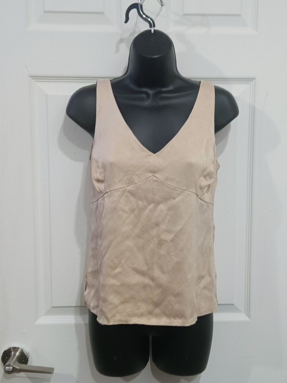 V-Neck Sleeveless Camisole in Light Beige